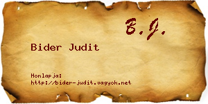 Bider Judit névjegykártya
